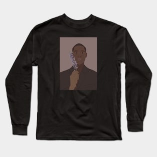 Black man with flower Long Sleeve T-Shirt